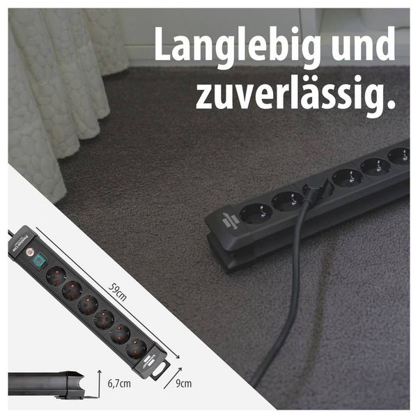 Produktbild: Brennenstuhl 1951100100 Steckdosenleiste mit Schalter 10fach Schwarz Schutzkontakt 1 St.