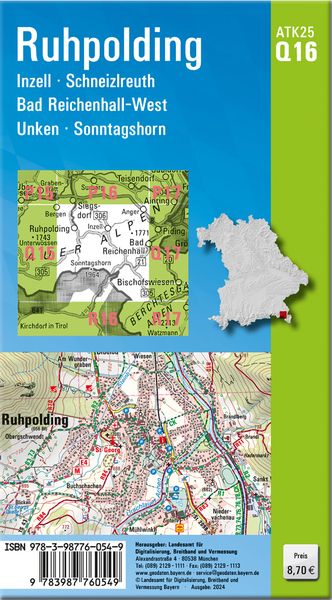 Produktbild: ATK25-Q16 Ruhpolding (Amtliche Topographische Karte 1:25000)