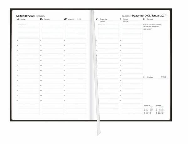 Produktbild: Terminer A6, Struktur schwarz 2027
