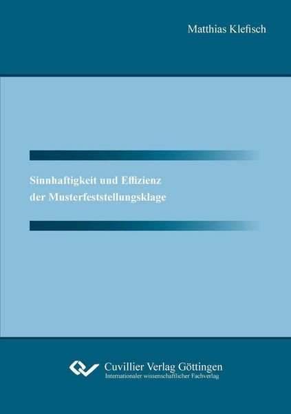 Produktbild: Sinnhaftigkeit und Effizienz der Musterfeststellungsklage
