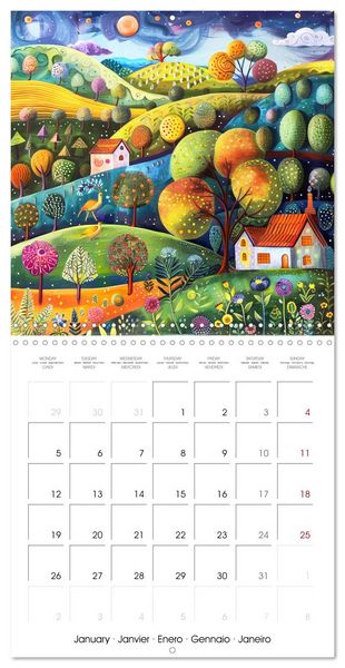 Produktbild: Voyage color&eacute; na&iuml;f (Calendrier mural carr&eacute; 2026 30x30 cm) Calendrier double avec une page pour vos prises de notes