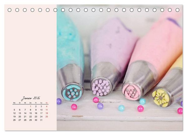 Produktbild: Bunte Torten und Cremen. Ein leckerer Augenschmaus (Tischkalender 2026 DIN A5 quer), CALVENDO Monatskalender