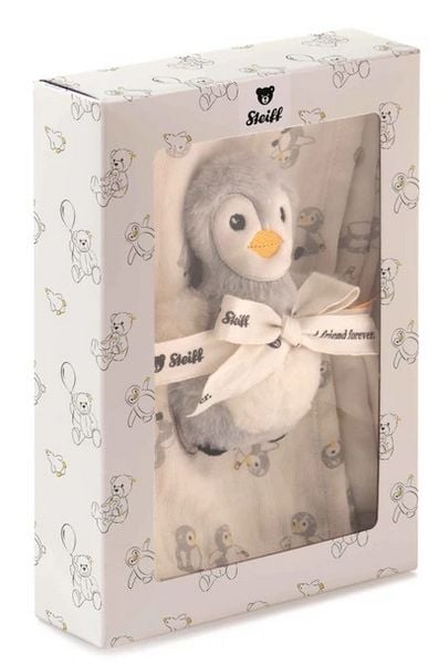 Produktbild: Steiff 242953 - Geschenkset Lio Pinguin Greifling mit Rassel und Spucktuch