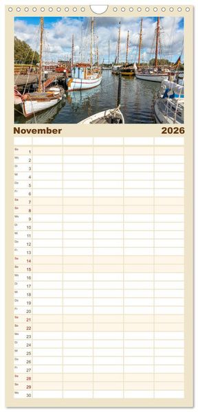 Produktbild: Familienplaner 2026 - Faszination Schlei mit 5 Spalten (Wandkalender, 21 x 45 cm) CALVENDO