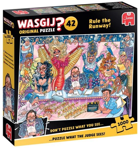 Produktbild: Jumbo 1110100584 - Wasgij Original 42, Rule the Runway!, Glanz und Glitter, Comic-Puzzle, 1000 Teile