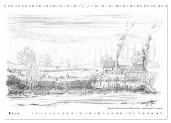 Produktbild: ZeitZeichnen - EinBlick in Stolbergs Geschichte (Wandkalender 2026 DIN A3 quer), CALVENDO Monatskalender