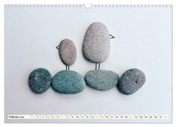 Produktbild: Bezaubernde Steine - Kieselkunst (Wandkalender 2026 DIN A3 quer), CALVENDO Monatskalender