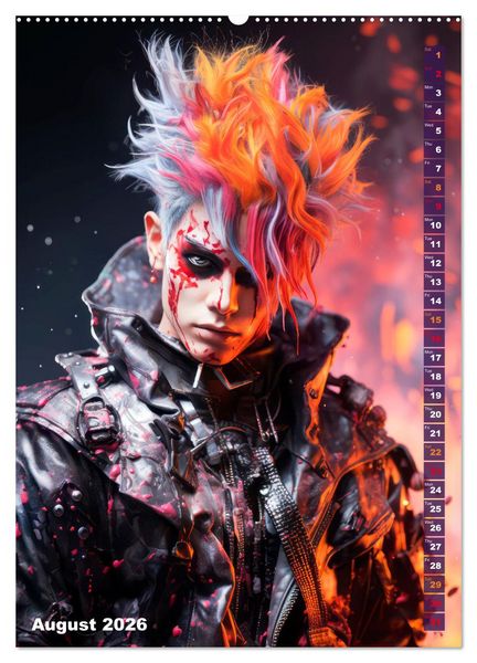 Produktbild: CYBERPUNK Cool guys (High Quality Premium Wall Calendar 2026 DIN A2 portrait),CALVENDO 12 Month Wall Calendar