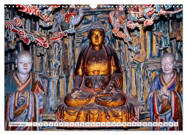 Produktbild: Die Grotten und h&auml;ngenden Kl&ouml;ster von Yungang (Wandkalender 2026 DIN A3 quer), CALVENDO Monatskalender