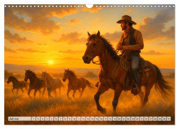 Produktbild: USA &ndash; von Yellowstone bis Texas - Cowboys, Pr&auml;rie und Bisons (Wandkalender 2026 DIN A3 quer), CALVENDO Monatskalender