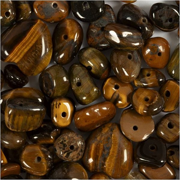 Produktbild: Creativ Company Kristallperlen, Tigerauge, D 7-12 mm, Lochgr&ouml;&szlig;e 1 mm, Braun, 63 Stk