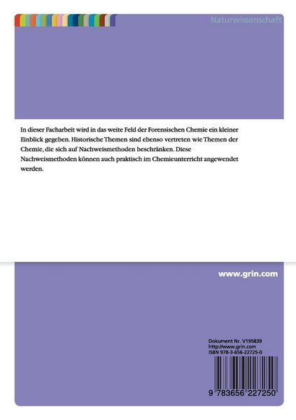 Produktbild: Forensische Chemie. Die Kunst der Analytik