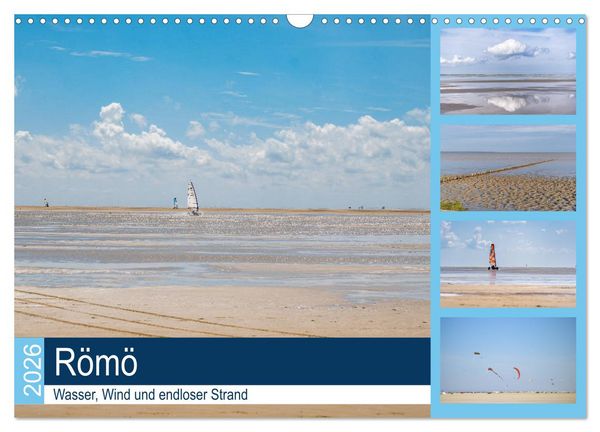 Produktbild: R&ouml;m&ouml; - Wasser, Wind und endloser Strand (Wandkalender 2026 DIN A3 quer), CALVENDO Monatskalender