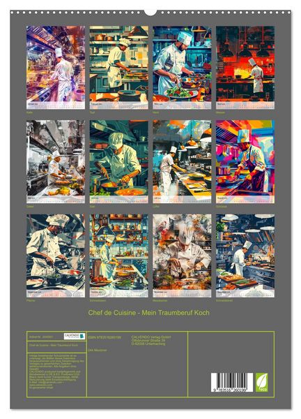 Produktbild: Chef de Cuisine - Mein Traumberuf Koch (hochwertiger Premium Wandkalender 2026 DIN A2 hoch), Kunstdruck in Hochglanz