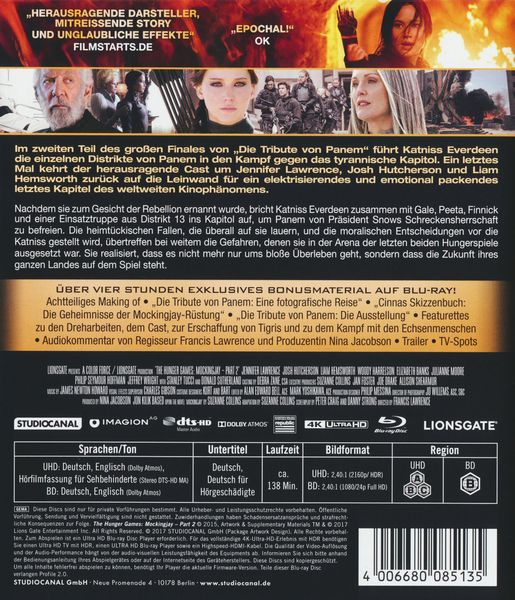 Produktbild: Die Tribute von Panem - Mockingjay 2 (4K Ultra-HD) (+ Blu-ray)