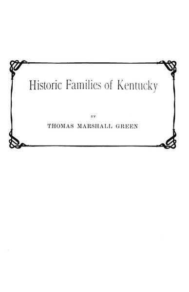 Produktbild: Historic Families of Kentucky