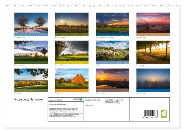 Produktbild: Kronsberg Hannover (hochwertiger Premium Wandkalender 2026 DIN A2 quer), Kunstdruck in Hochglanz