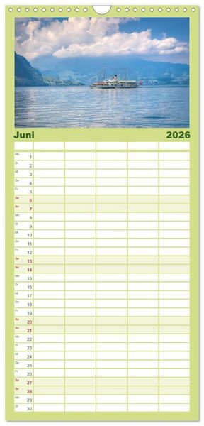 Produktbild: Familienplaner 2026 - Vierwaldst&auml;ttersee mit 5 Spalten (Wandkalender, 21 x 45 cm) CALVENDO