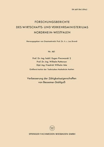 Produktbild: Verbesserung der Z&auml;higkeitseigenschaften von Bessemer-Stahlgu&szlig;