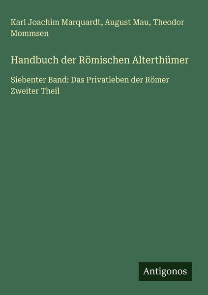 Produktbild: Handbuch der R&ouml;mischen Alterth&uuml;mer