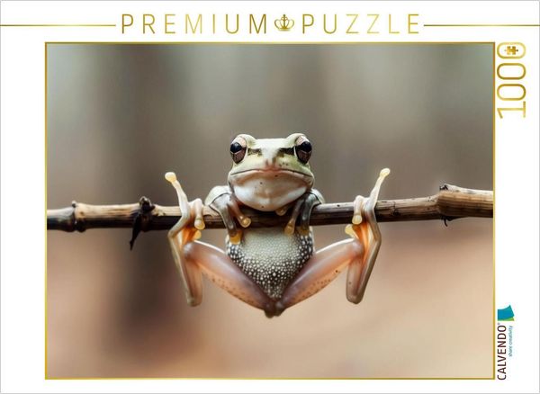 CALVENDO Puzzle Frosch denkt groß, auch wenn er klein ist | 1000 Teile Lege-Größe 64x48cm Foto-Puzzle für glückliche Stu