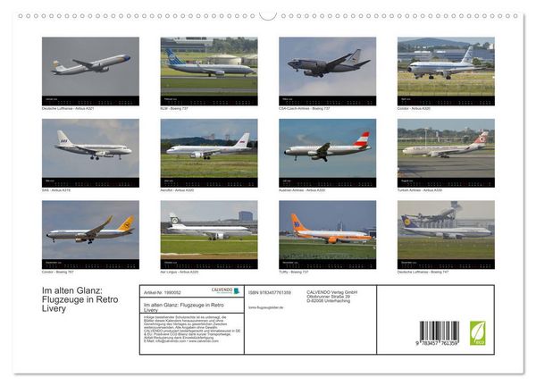 Produktbild: Im alten Glanz: Flugzeuge in Retro Livery (hochwertiger Premium Wandkalender 2026 DIN A2 quer), Kunstdruck in Hochglanz