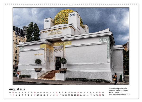 Produktbild: Jugendstil-Baukunst in Wien (hochwertiger Premium Wandkalender 2026 DIN A2 quer), Kunstdruck in Hochglanz