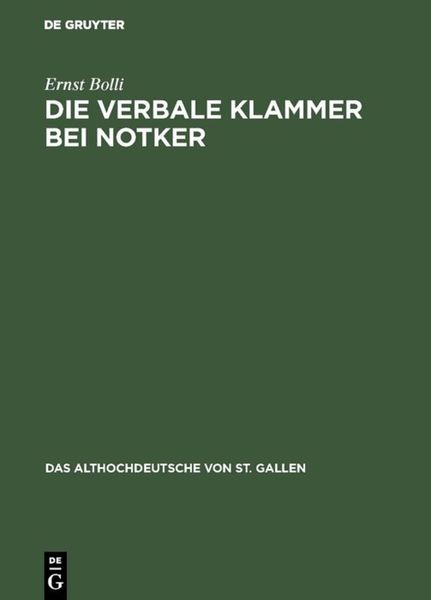 Produktbild: Die verbale Klammer bei Notker