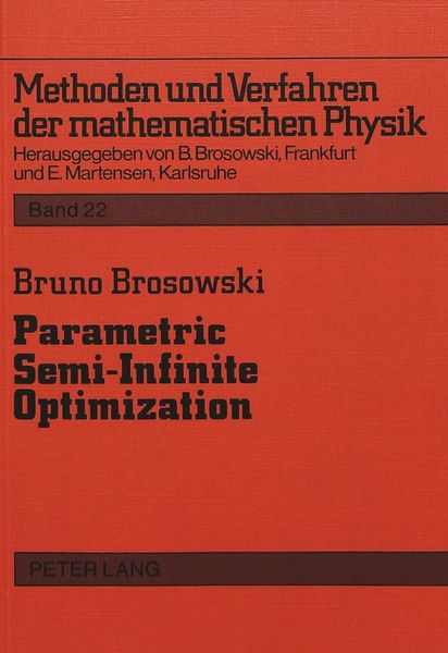 Produktbild: Parametric Semi-Infinite Optimization
