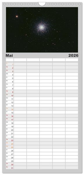 Produktbild: Familienplaner 2026 - Wunder der Milchstra&szlig;e mit 5 Spalten (Wandkalender, 21 x 45 cm) CALVENDO