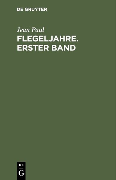 Produktbild: Flegeljahre. Erster Band