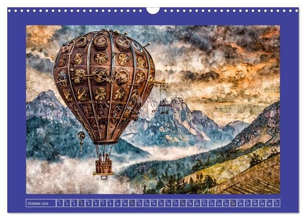 Produktbild: Steampunk power on ground, water, air and space (Wall Calendar 2026 DIN A3 landscape), CALVENDO 12 Month Wall Calendar