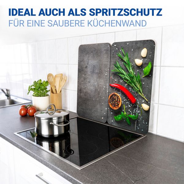 Produktbild: Herdabdeckplatte Universal Mod. Rosmarin, 2er Set, f&uuml;r alle Herdarten geeignet