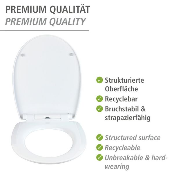 Produktbild: WC-Sitz Mod. Sereno mit Relief, aus bruchstabilem Thermoplast