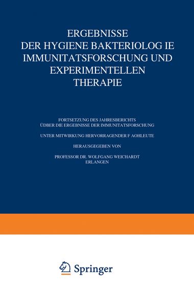 Produktbild: Ergebnisse der Hygiene Bakteriologie Immunit&auml;tsforschung und Experimentellen Therapie