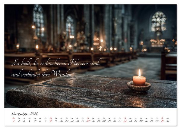 Produktbild: Christlicher Kalender mit Bibelzitaten und spirituellen Bildern (Wandkalender 2026 DIN A2 quer), CALVENDO Monatskalender