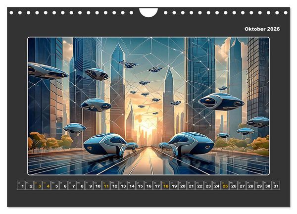 Produktbild: Zukunftsvision Megacity (Wandkalender 2026 DIN A4 quer), CALVENDO Monatskalender