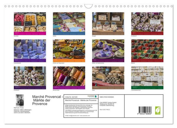 Produktbild: March&eacute; Provencal - M&auml;rkte der Provence (Wandkalender 2026 DIN A3 quer), CALVENDO Monatskalender