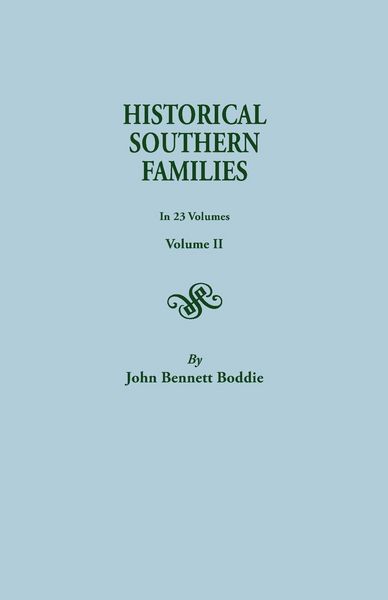 Produktbild: Historical Southern Families. in 23 Volumes. Volume II