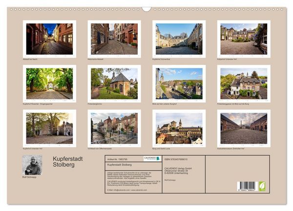Produktbild: Kupferstadt Stolberg (Wandkalender 2026 DIN A2 quer), CALVENDO Monatskalender