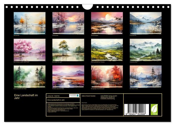 Produktbild: Eine Landschaft im Jahr (Wandkalender 2026 DIN A4 quer), CALVENDO Monatskalender