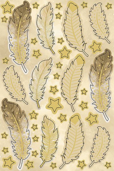 Produktbild: URSUS Geschenkboxen-Set "Federn", creme/gold