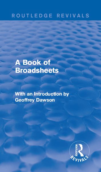 Produktbild: A Book of Broadsheets (Routledge Revivals)