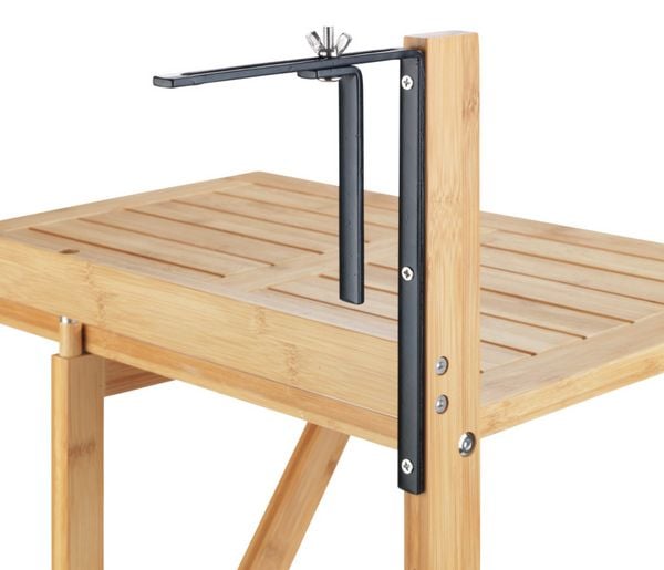 Produktbild: Bambus Balkon-Klapptisch Mod. Waikiki, zum Einh&auml;ngen an Balkongel&auml;nder