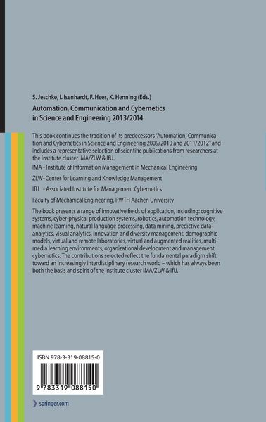 Produktbild: Automation, Communication and Cybernetics in Science and Engineering 2013/2014