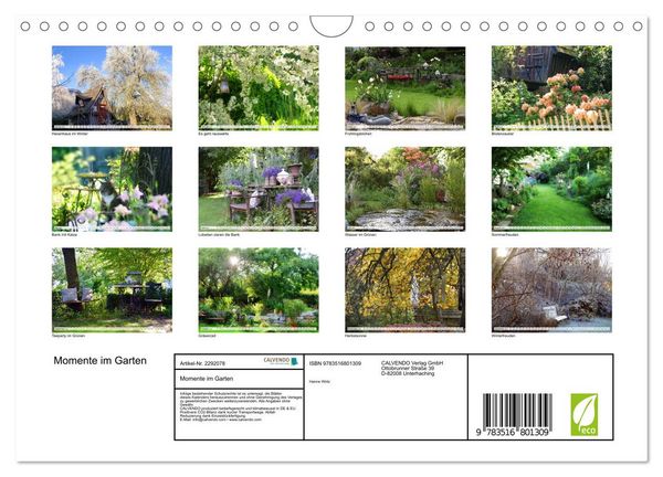 Produktbild: Momente im Garten (Wandkalender 2027 DIN A4 quer), CALVENDO Monatskalender