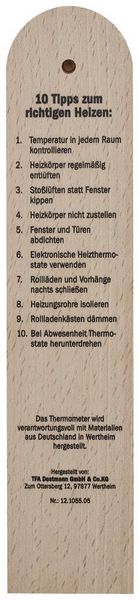 Produktbild: TFA Dostmann Energiespar-Thermometer Thermometer Natur 12.1055.05