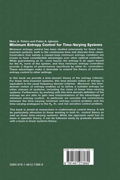 Produktbild: Minimum Entropy Control for Time-Varying Systems