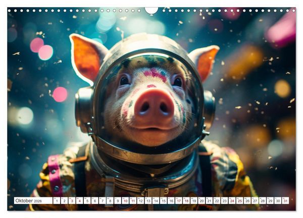 Produktbild: Tiere erobern den Weltraum (Wandkalender 2026 DIN A3 quer), CALVENDO Monatskalender