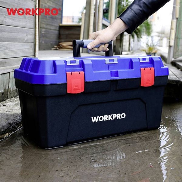 Produktbild: WorkPro WP283003 572 x 300 x 295mm Werkzeugkasten unbest&uuml;ckt Blau, Schwarz